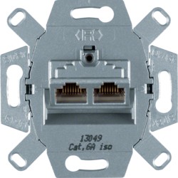 berker dubbele datastopcontact rj45 8polig afgeschermd,cat6a iso serie 1930/glas/r.classic