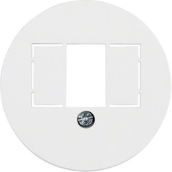 berker plaque centrale pour fonction raccordement haut-parleur, ou data simple ou double