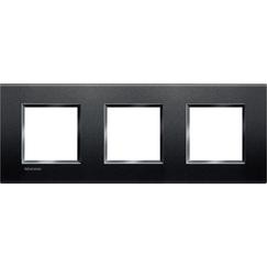 living light plaque rectangulaire 3 x 2 modules entraxe 71 mm hor-vertical noir