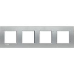 BTICINO living light plaque rectangulaire 4 x 2 modules entraxe 71 mm hor-vert alu