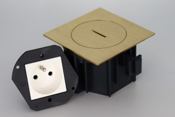 SQUARE arpi prise de sol 2p+t 16a ip66 brushed brass