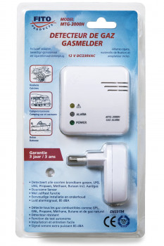 fito gasmelder 12volt met adapter ac-dc