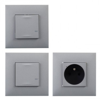 LEGRAND valena NWN kit d'extension interrupteur + prise connectée (alu)