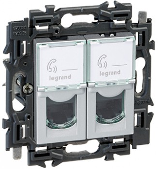 LEGRAND valena prise double rj45 cat6 utp (alu)