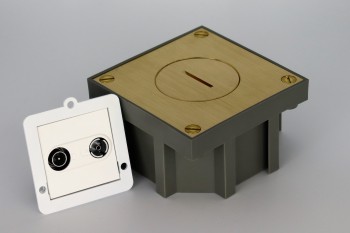 arpi vloerstopcontact voor radio en tv brushed brass