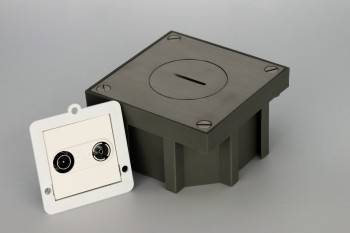 SQUARE arpi vloerstopcontact voor radio en tv brushed stainless steel