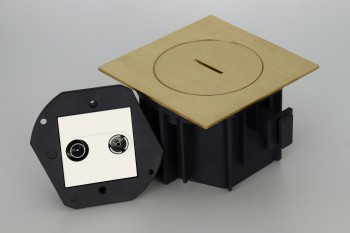 SQUARE arpi vloerstopcontact voor radio en tv ip66 brushed brass