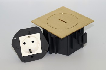 SQUARE arpi vloerstopcontact 2p met randaarding 16a ip66 brushed brass