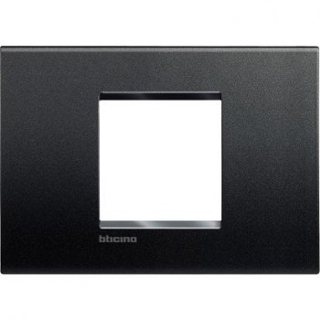 BTICINO living light plaque rectangulaire large pour 2 modules noir