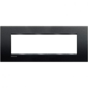 BTICINO living light plaque rectangulaire pour 7 modules noir