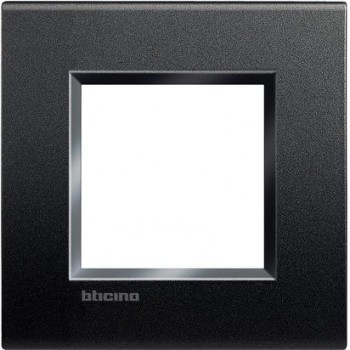 BTICINO living light plaque rectangulaire pour 2 modules noir