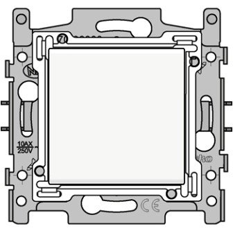 niko drukknop 10a met centraalplaat white