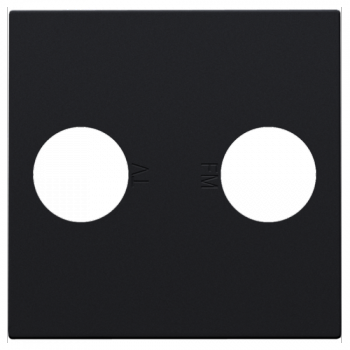 niko set de finition avec 2 connexions coaxiales simples pour tv et fm black coated