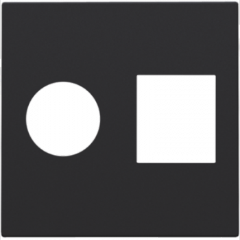 NIKO INTENSE niko set de finition avec 2 connexions coaxiales simples pour tv et fm black coated