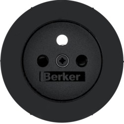 R.Classic berker plaque centrale pour prise 2p+t serie r.classic noir