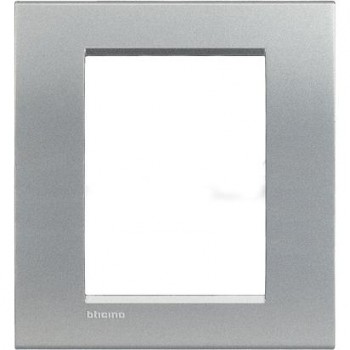 BTICINO living light plaque rectangulaire pour 3 + 3 modules alu