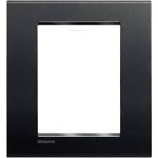 BTICINO living light plaque rectangulaire pour 3 + 3 modules noir