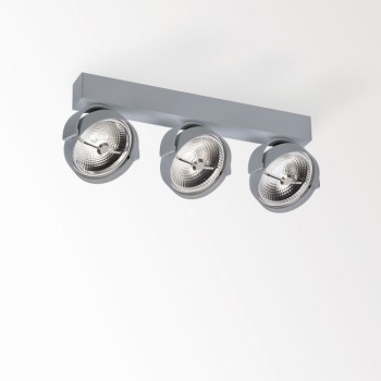 delta light plafond armatuur (drievoud) rand 311 led dim8 opbouw grijs