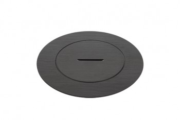 ROUND arpi vloerstopcontact 2p met randaarding (schuko)16a ip66 gunpowder brushed