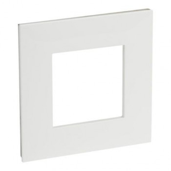 valena plaque de finition blanc-chrome simple