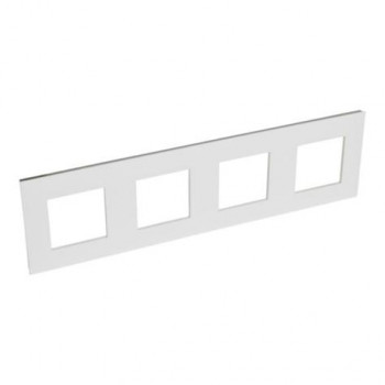 LEGRAND valena plaque de finition blanc-chrome quadruple hor.vert. 71mm