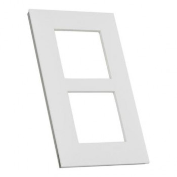 valena plaque de finition blanc chrome double vertical 57mm