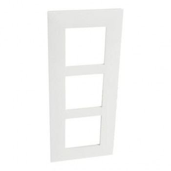 valena plaque de finition blanc chrome triple vertical 57mm