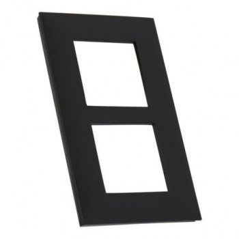 valena plaque de finition noir chrome foncé double vertical 57mm