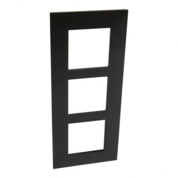 valena plaque de finition noir chrome foncé triple vertical 57mm