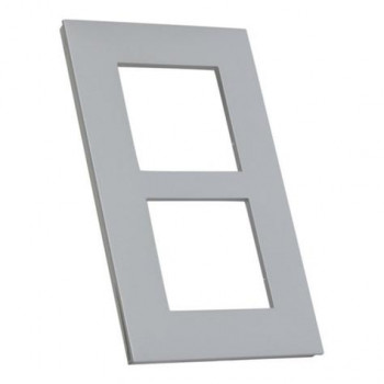 valena plaque de finition alu-chrome double vertical 57mm