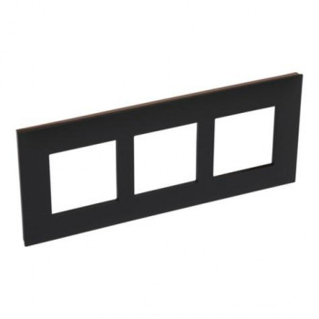 valena plaque de finition noir cuivre triple vertical 57mm