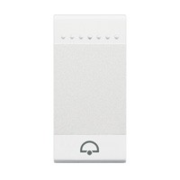 living light poussoir 1 contact no 10a 250v 1 module avec symbole ' sonnette ' blanc