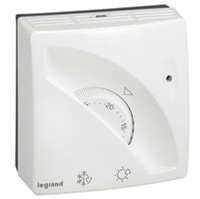 LEGRAND omgevingsthermostaat met regelknop mechanisch opbouw 1uitgang wisselcontact