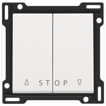 NIKO afwerkingsset  voor tweevoudige rolluikdrukknop 'stop' voor elektronische sturingen white coated