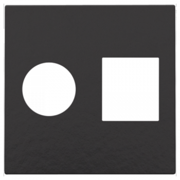 niko set de finition avec 2 connexions coaxiales simples pour tv et fm piano black