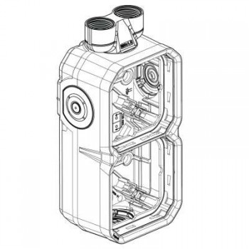 plexo ip55 opbouwdoos voor 2 mechanismen verticaal met 2 x m20 ingangen