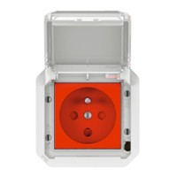 plexo ip55 contactdoos 16a 2polig-aarding steekklemmen met polarisatie zonder opbouwdoos of inbouwkader (white)