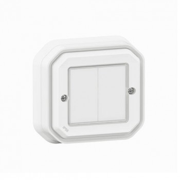 LEGRAND plexo with netatmo ip55-2 x on/off bediening (draad en batterijloos) met lage opbouwdoos (white)