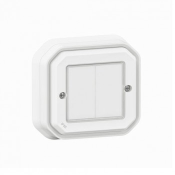 plexo with netatmo ip55 commande RF d'éclairage 2 X on/off (sans fils, sans batteries) avec boîte faible dimensions (white)