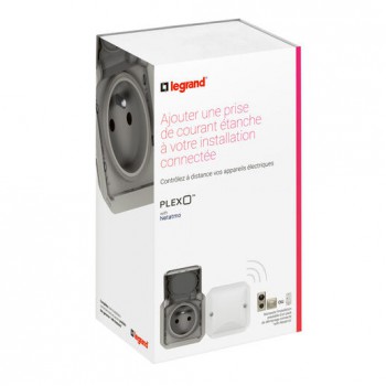 LEGRAND plexo with netatmo ip55 geconnecteerde contactdoos 2polig-aarding hor. geleverd zonder opbouwdoos of inbouwkader