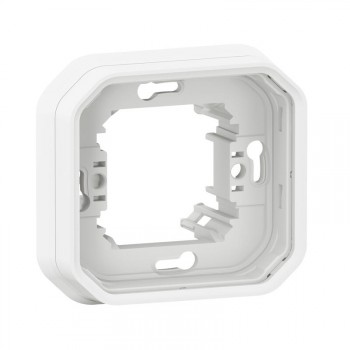 plexo ip55 support plaques pour 1 poste équipé de griffes (blanc)