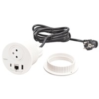 legrand incara boîtier à encastrer équipé 1 prise 2p+t / 1usb a+c 15w /1 rj45 cat 6 ftp avec cordon 2m et fiche (blanc)