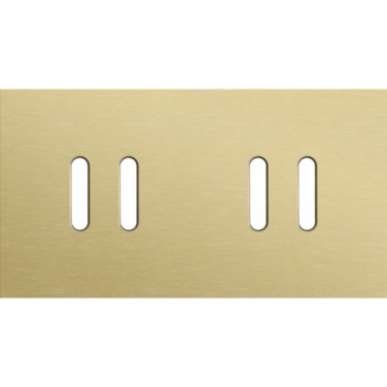 plaque de recouvrement double hor. 71mm pour des fonctions inter.double rocker alu gold brushed