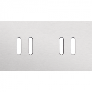 NIKO plaque de recouvrement double hor. 71mm pour des fonctions inter.double rocker alu grey brushed