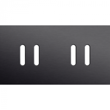 NIKO afdekplaat 2 voudig hor. 71 mm 2 schakelfuncties rocker alu black brushed (224)