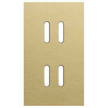 NIKO afdekplaat tweevoudig vert. 60mm centerafstand voor tweevoudige schakelfuncties rocker alu gold brushed (227)