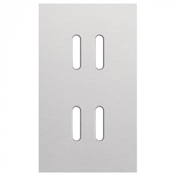 afdekplaat tweevoudig vert. 60mm centerafstand voor tweevoudige schakelfuncties rocker alu grey brushed (155)