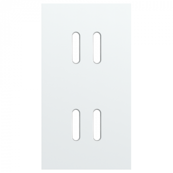 plaque de recouvrement double vertical 71mm pour 2 fonctions double rocker steel white coated