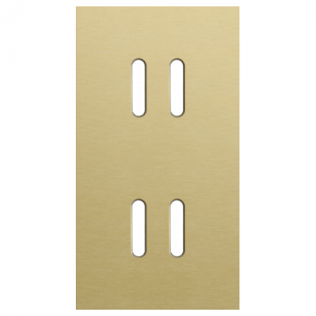 NIKO afdekplaat tweevoudig vert. 71mm centerafstand voor tweevoudige schakelfuncties rocker alu gold brushed (227)