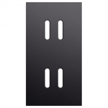 NIKO afdekplaat tweevoudig vert. 71mm centerafstand voor tweevoudige schakelfuncties rocker alu black brushed (224)